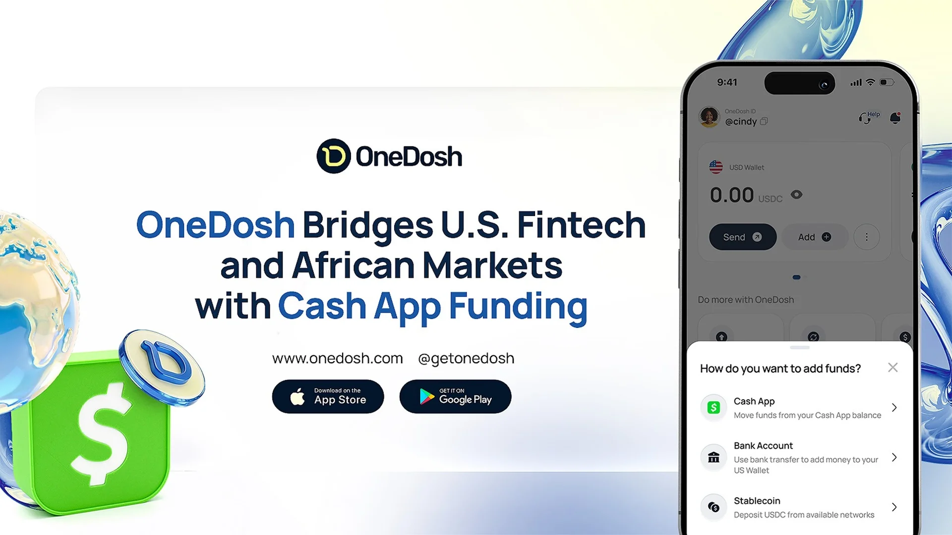 OneDosh adds cash app funding to cross border platform